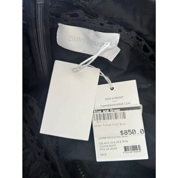 ZIMMERMANN Ruffled Trimming Black Dress US2(Zimmermann 0) - Picture 12 of 12